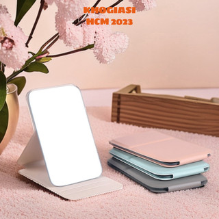  Gương Mini Cầm Tay Da Pu Có Thể Gấp Gọn Siêu Xinh 