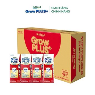 (HSD T10-2026) (Có Thẻ) Thùng 48 Hộp Sữa Pha Sẵn NutiFood Grow Plus+ Suy Dinh Dưỡng 180ml Đỏ.