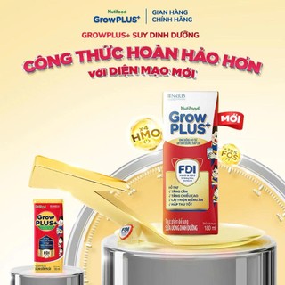 (HSD T10-2026) (Có Thẻ) Thùng 48 Hộp Sữa Pha Sẵn NutiFood Grow Plus+ Suy Dinh Dưỡng 180ml Đỏ.