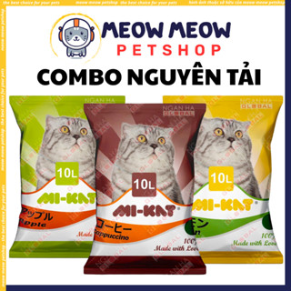 [COMBO TẢI] Cát vệ sinh cho mèo MIKAT. Cát mèo nhật đen, suncat, tfor vón tốt, khử mùi tốt nguyên tải.