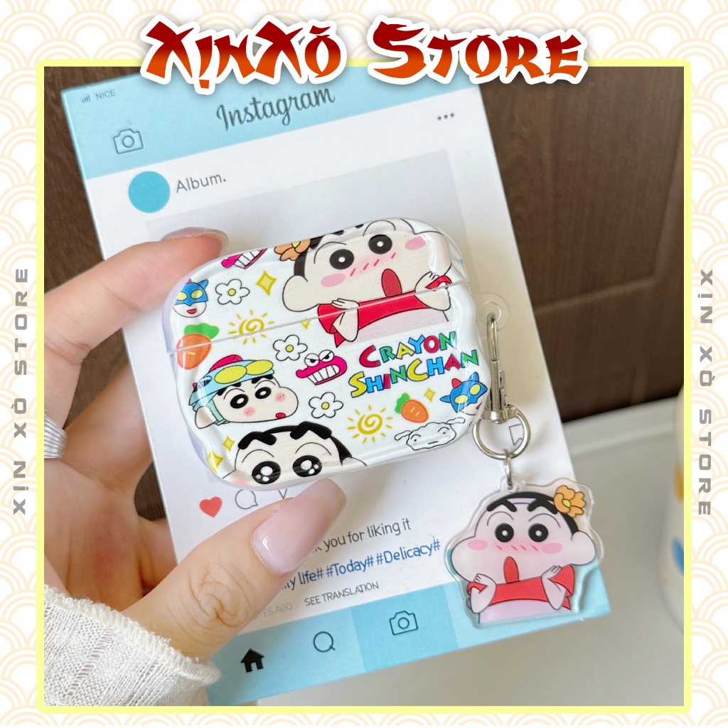 Vỏ ốp Airpod 2 3 4 Pro Pro 2 Crayon Shin Chan TPU Case Airpods Shin dễ thường - XỊN XÒ Store
