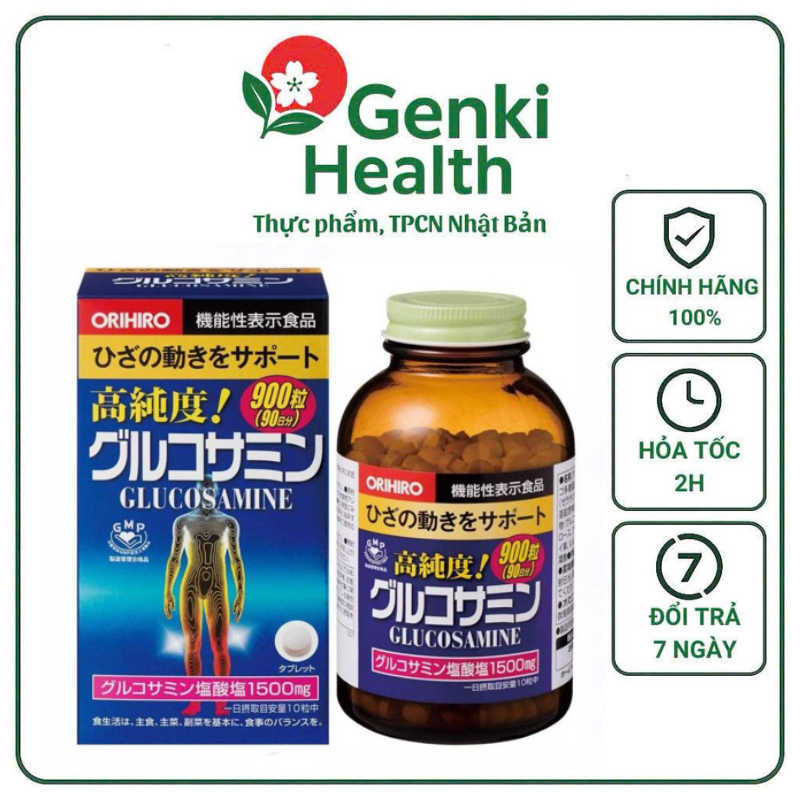 Viên Uống Glucosamine 1500mg Orihiro 360v, 900v, 950v Nhật Bản – Hỗ Trợ Xương Khớp Khỏe Mạnh