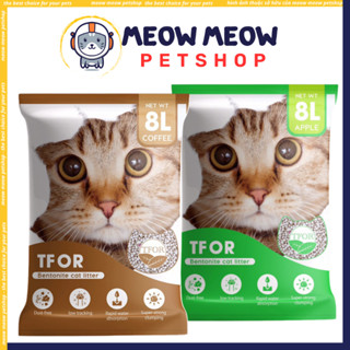 Cát vệ sinh cho mèo TFOR ĐẤT SÉT TÚI 8L. Cát mèo TFOR Bentonite khử mùi và vón tốt cho mèo.