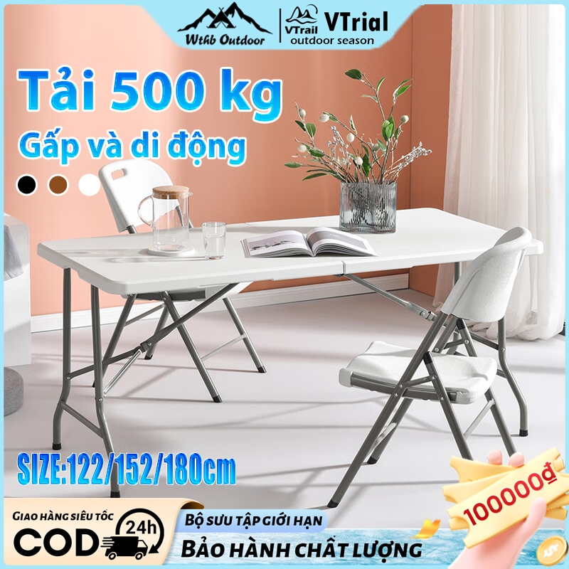 Bàn Gấp Gọn Ngoài Trời bàn cắm trại bàn dã ngoại di động đi làm, sử dụng tại nhà 1.2m/1.8m | BigBuy360 - bigbuy360.vn