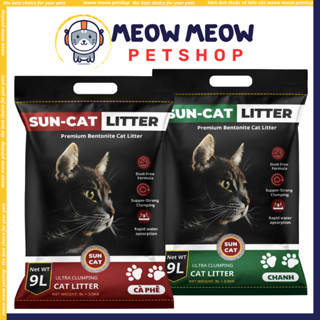 [HOẢ TỐC] Cát vệ sinh cho mèo SUNCAT Túi 9L. Cát mèo Suncat vón tốt, khử mùi tốt, ít bụi