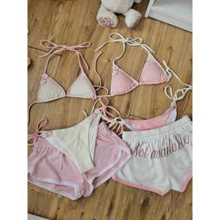  CLOUDY BIKINI | bikini 2 mảnh sexy trơn đính hoa kèm mút form ngực nhỏ mặc đi biển đi bơi  có che tên sp  