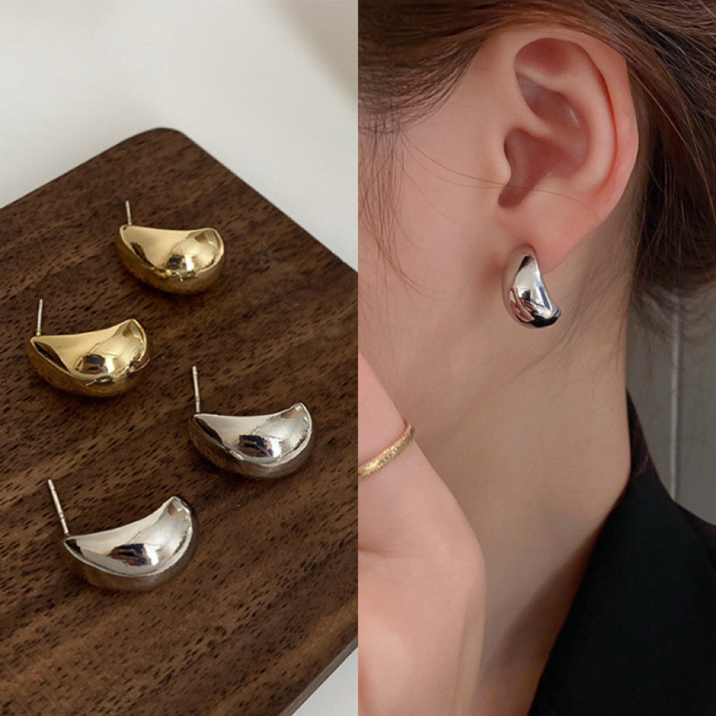 (Titan) ET4 Khuyên tai nữ titan không gỉ hạt đậu basic