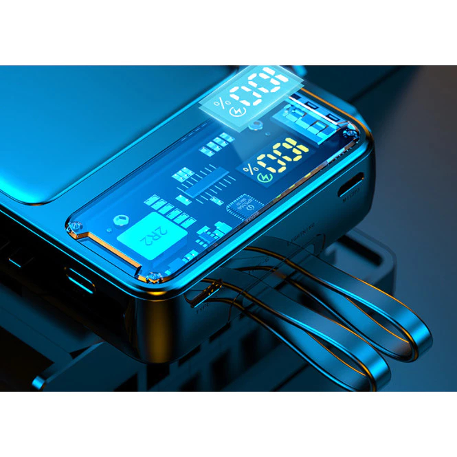 Sạc dự Phòng Led 30000mah - Sạc nhanh 120W - Tích Hợp 2 dây sạc LN và Type C Màn hình hiển thị % Pn | BigBuy360 - bigbuy360.vn