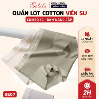  Combo 5c quần lót nữ Selala cotton cao cấp phối viền su kháng khuẩn 7A thoáng khí không viền QC61 