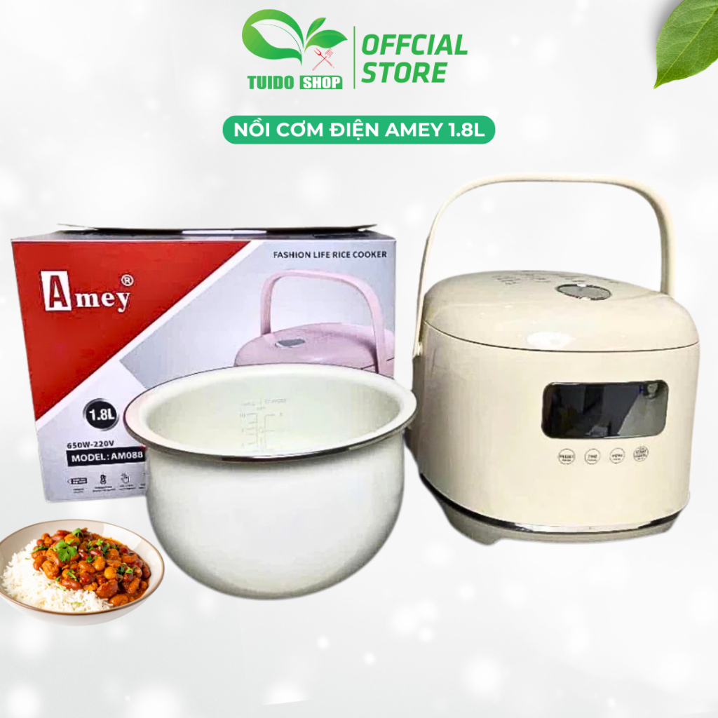 Nồi Cơm điện AMEY 1.8L, công suất 650W, thương hiệu Đức cao cấp [AM088] TUIDO SHOP