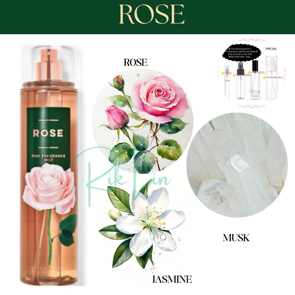 ROSE |RUBY APPLE & ROSEWOOD - Xịt Thơm Toàn Thân Body Mist