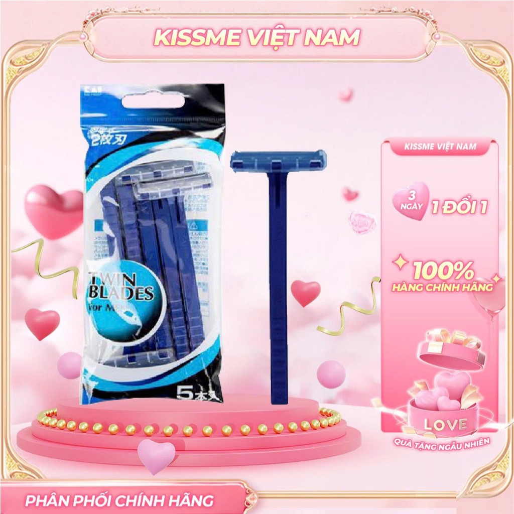 Dao Cạo Râu Kai 2 Lưỡi Kép 12532 -Besty BSTX-2PF2 Set 5 cây