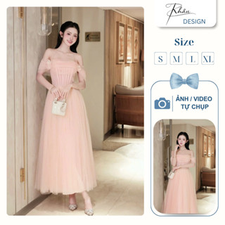  Váy dự tiệc trễ vai hai điệp đầm thiết kế Khâu Design phong cách sang trọng thanh lịch 