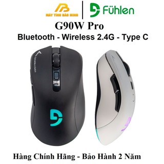  Chuột Không Dây Gaming Fuhlen D90S V3  D60S  G90W Pro  Bluetooth + Wireless + Type C  - Hàng Chính Hãng Ninza BH 2 Năm 