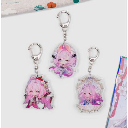 Móc khóa Honkai Impact 3 Elysia chất liệu acrylic trong suốt