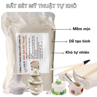 Đất Sét Tự Khô, Đất Sét Mỹ Thuật Tạo Hình Điêu Khắc, Làm Móc Khóa, Đồ Decor Trang Trí Không Cần Nung