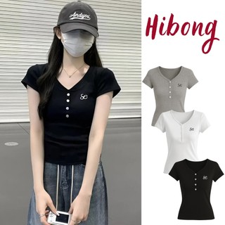 [XẢ HÀNG] Áo Thun TAY NGẮN DÁNG DÀI CỔ TRỤ 98 Đính 4 Nút Nữ BM132, Áo Babytee Kiểu Ôm Body Chất Thun Gân Thêu - HIBONG