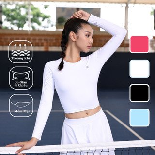  Áo Croptop Dài Tay Nữ Livan LV25W04F227 Co Giãn 4 Chiều Mềm Mịn Tập Gym Yoga Pickle Ball 