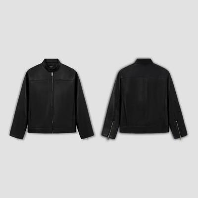 Áo khoác ROWAY chất liệu da PU, dày dặn, đứng form | Jacket da cổ trụ