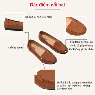 Giày Mọi Da Bò Thật Đế Mềm Pixie 3254