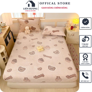  Bộ ga gối nỉ nhung sữa cao cấp loại 1 ga trải giường bọc đệm mềm mịn dành cho 4 mùa không rụng lông 