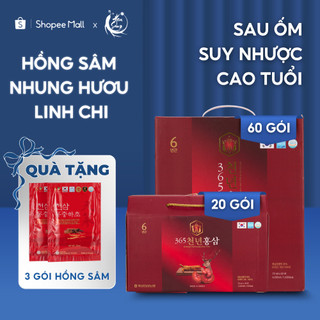   Chính Hãng   Nước Hồng Sâm Nhung Hươu Linh Chi 365 Hộp 20 Gói Hồng sâm linh chi nhung hươu hàn quốc  - JK Ginsengking 