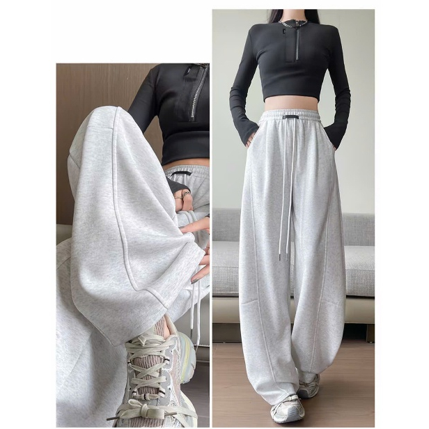 Quần ống rộng unisex fom suông cạp cao hack dáng , chất nỉ 2 da cao cấp không bai xù ( QNỉ - 222 )