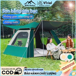  Lều cắm trại 4 cửa lớn siêu thoáng khí lều ngoài trời gấp gọn di động Phù hợp cho 2-6 người 