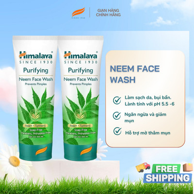 Set 2 sữa rửa mặt làm sạch mụn chiết xuất lá neem Himalaya Neem Face Wash 100ml