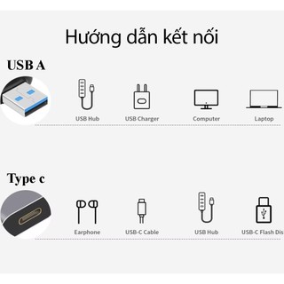 (10Gbps) Đầu Chuyển USB Sang Type C âm vỏ hợp kim có hỗ trợ sạc- HPS
