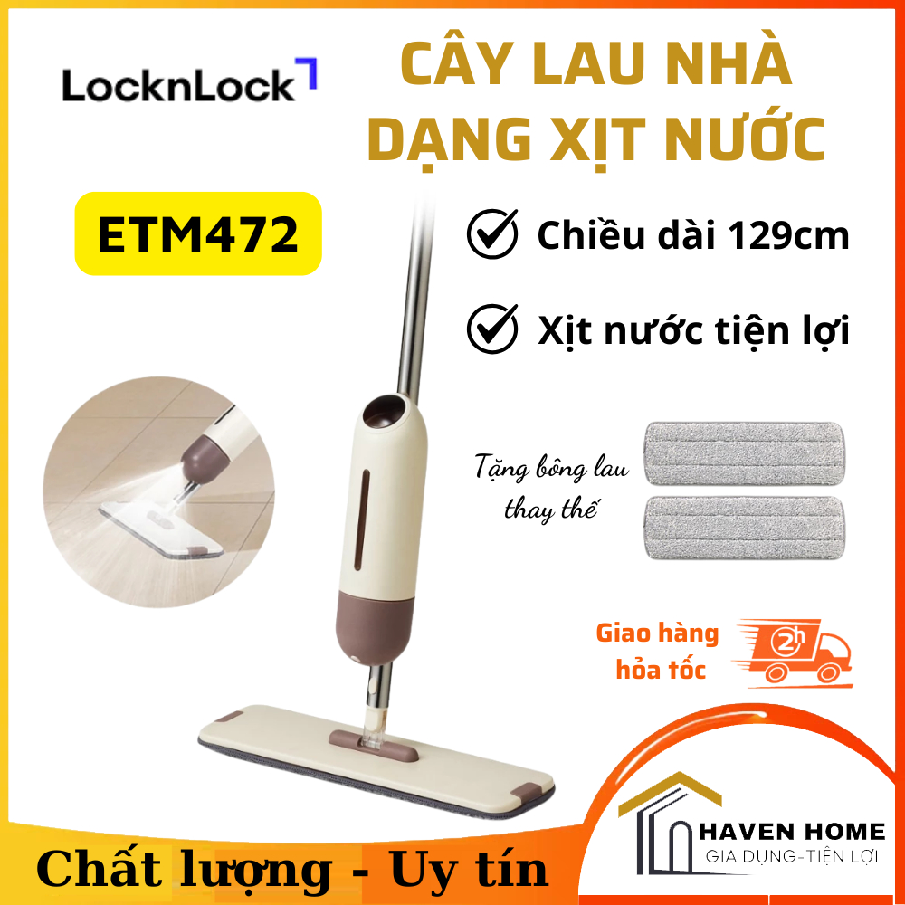 Cây lau nhà dạng xịt nước LocknLock  Capsule Spray Mop ETM472 - Phun nước nhiều diện rộng