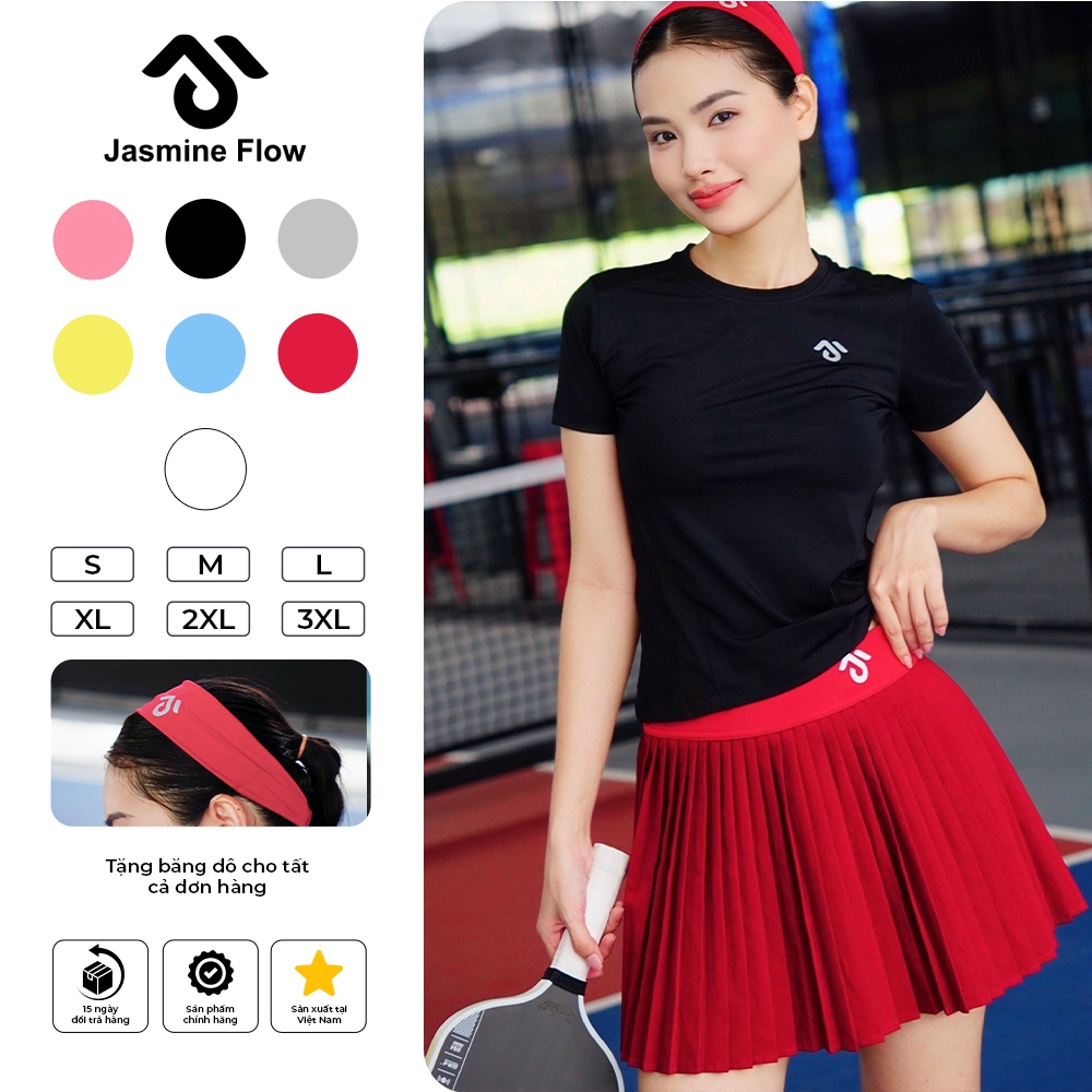 Chân Váy Thể Thao Xếp Ly Cao Cấp, Co Giãn 4 Chiều Chạy Bộ, Đánh Pickle Ball, Cầu Lông... JV015 - Jasmine Flow Premium