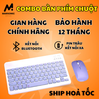  Bàn Phím Chuột Bluetooth Mini Không Dây – Gõ Êm Pin Lâu Dùng Cho Laptop PC iPad Điện Thoại 
