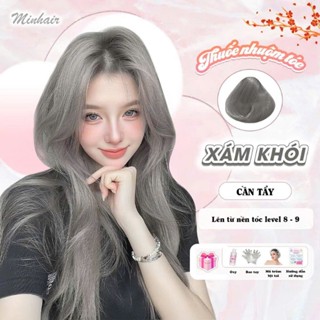  Thuốc nhuộm tóc thuốc nhuộm tóc Xám Khói MIN.HAIR tặng kèm oxy trợ dưỡng và bao tay 