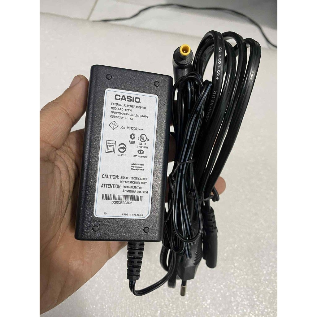 Nguồn adapter 12V CASIO dành cho đàn CTK..., WK..., PX..., AP...... ( Chân kim)