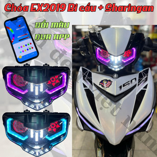  Chóa Pha Đèn Ex2019 lên bi cầu + sharingan Audi đổi màu qua app ĐT 