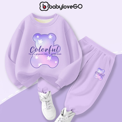 Bộ nỉ cho bé gái BabyloveGO mẫu mới 2026 bộ thu đông dài tay độc đào cho bé 1-10 tuổi