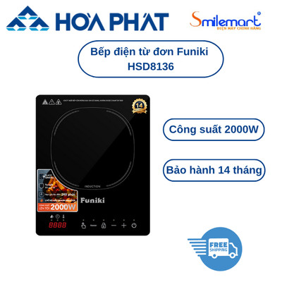 Bếp điện từ đơn Funiki HSD8136 kèm nồi / HSD8162 - Công suất 2000W- Bảo hành chính hãng 14 tháng.
