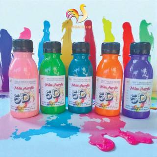 Màu Acrylic Pha Sẵn Chai 100ml Loại Mềm Kèm Nắp Bật Tô Tượng Vẽ Tranh Trang Trí HUNGACOLOR