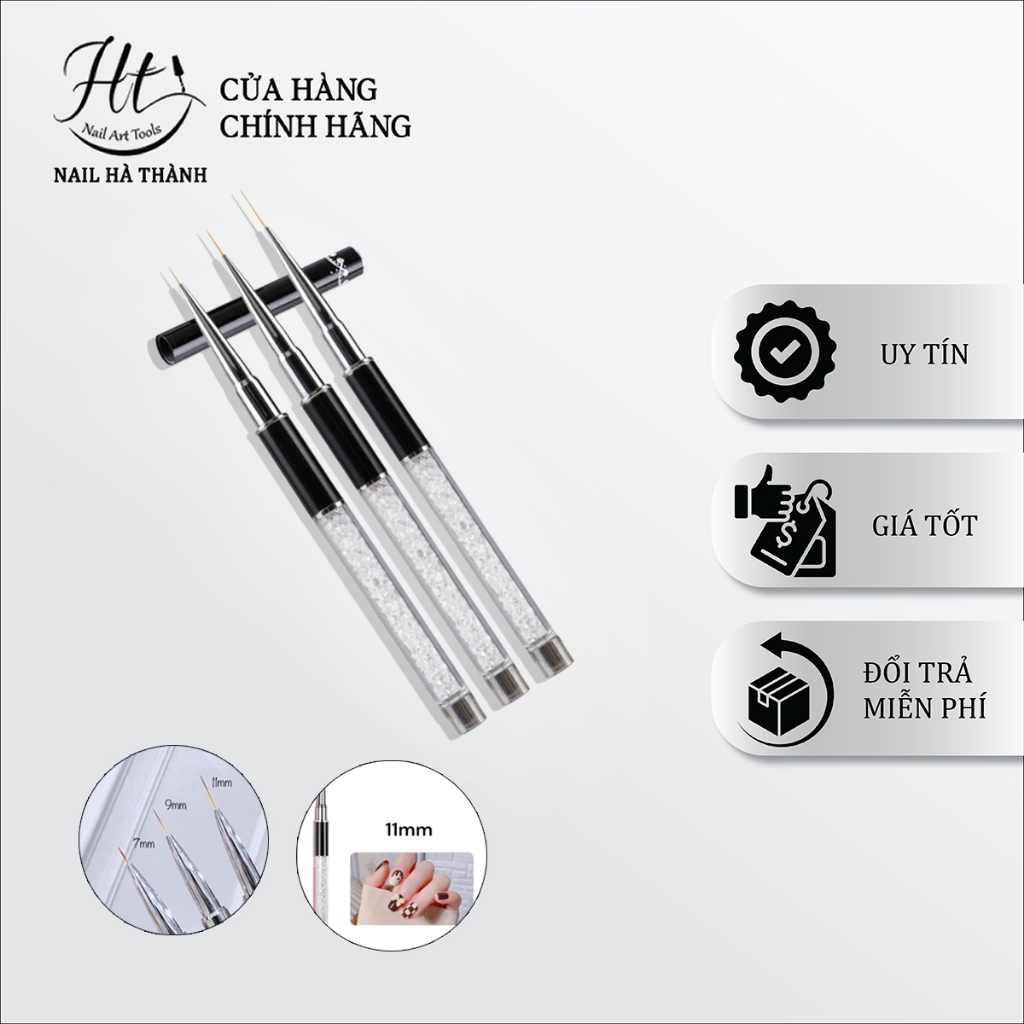 Cọ nét cán đá vẽ móng cao cấp size 7mm, 9mm,11mm