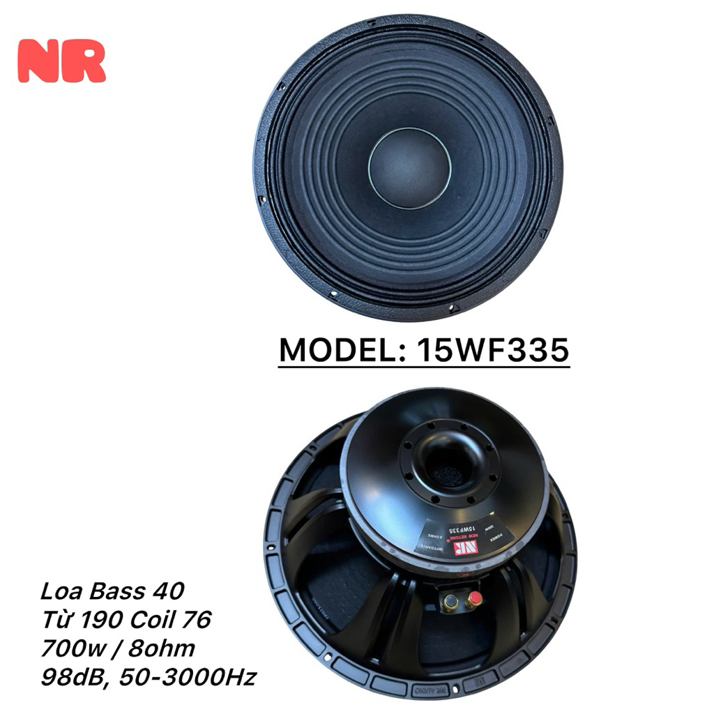 Loa Bass 40 NR, Model: 15WF335, từ 190 coil 76 (1 chiếc)