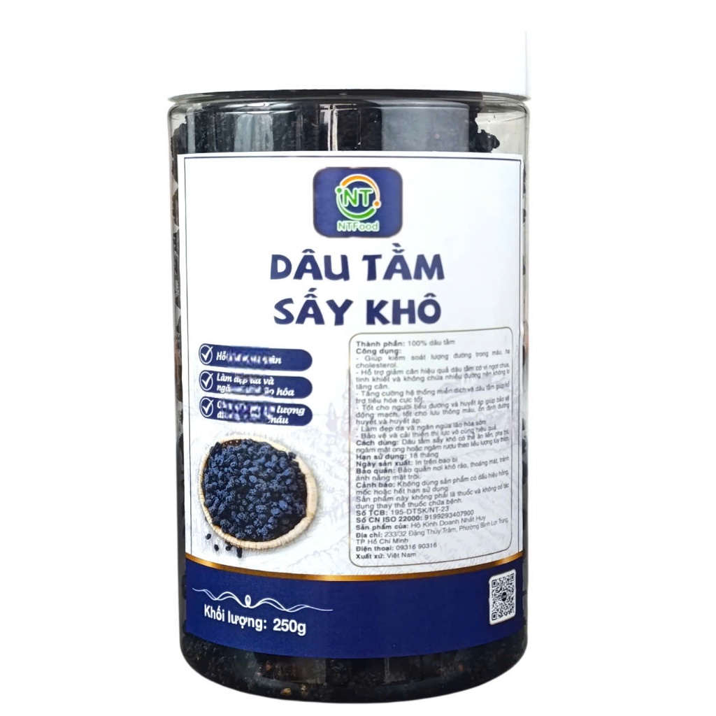Dâu Tằm sấy khô NTFood Hũ 250gr - Nhất Tín Food