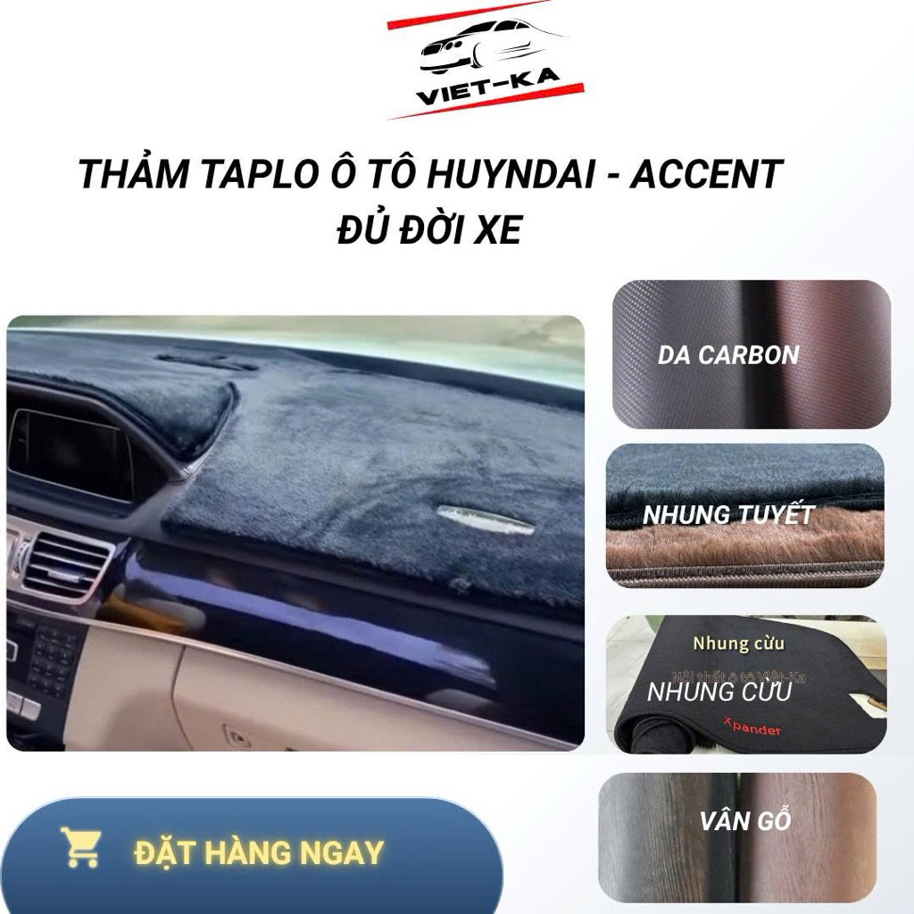 Thảm taplo Huyndai Accent 2024 loại 1