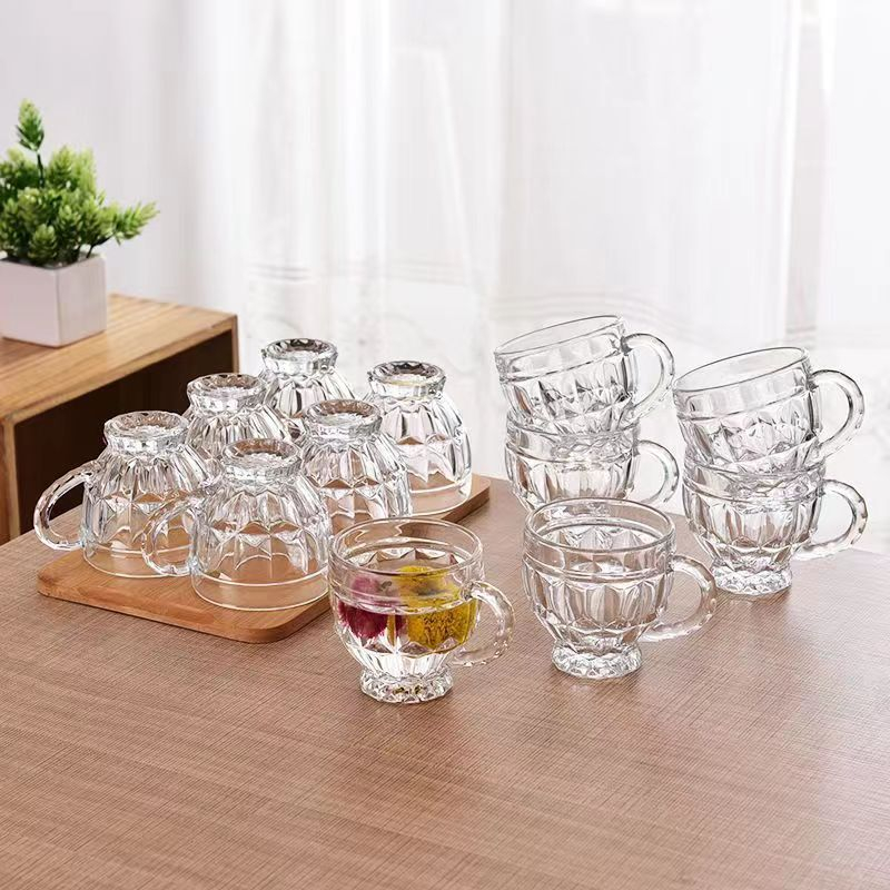 BỘ 6 LY THỦY TINH PHA LÊ UỐNG TRÀ