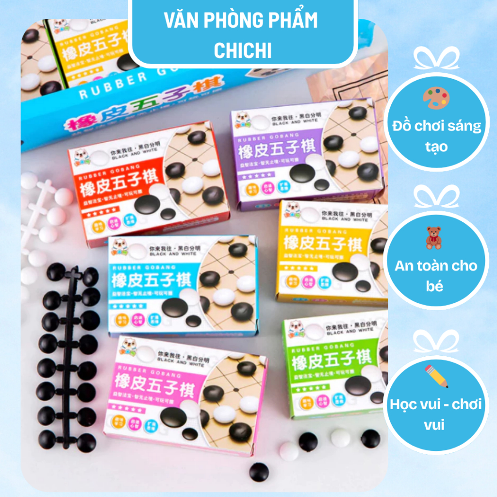 Hộp cờ vây, cờ ca-rô mini hộp cờ đa năng rèn luyện trí tuệ cho bé Vppchichi