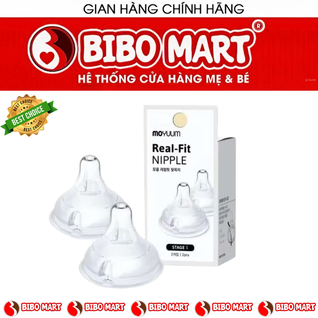 (Chính Hãng) Núm ti Moyuum Hàn Quốc đủ size 1 - 4 Cam kết chính hãng cho bé iu