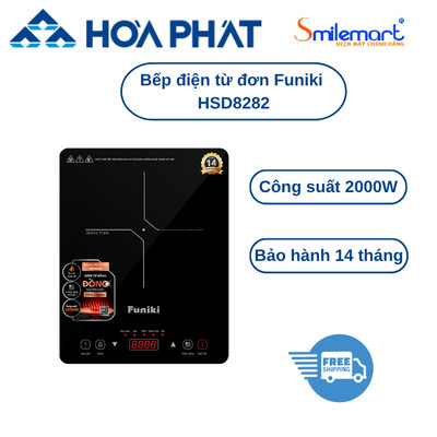 Bếp điện từ đơn Funiki HSD8282, công suất 2000W, bảo hành chính hãng 14 tháng.
