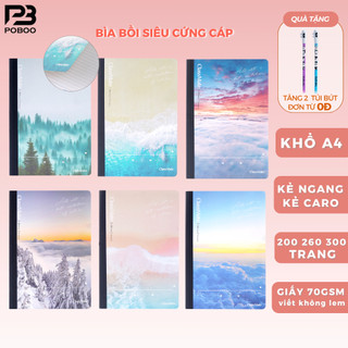   Giảm 5K Đơn 0Đ  Vở A4 Kẻ Ngang 200 Trang 70gsm Bìa Bồi Dán Gáy Vở Giáo Án Giấy Không Thấm Mực Dùng Ghi Chép 