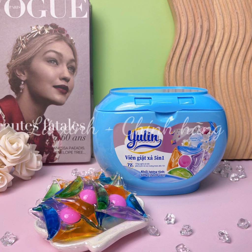 [Date 06/27] Viên Giặt Xả Yulin 5in1 Công Nghệ Ultra Đậm Đặc – Thơm Lâu 72h, Sạch Khuẩn 99.9%, Giặt 