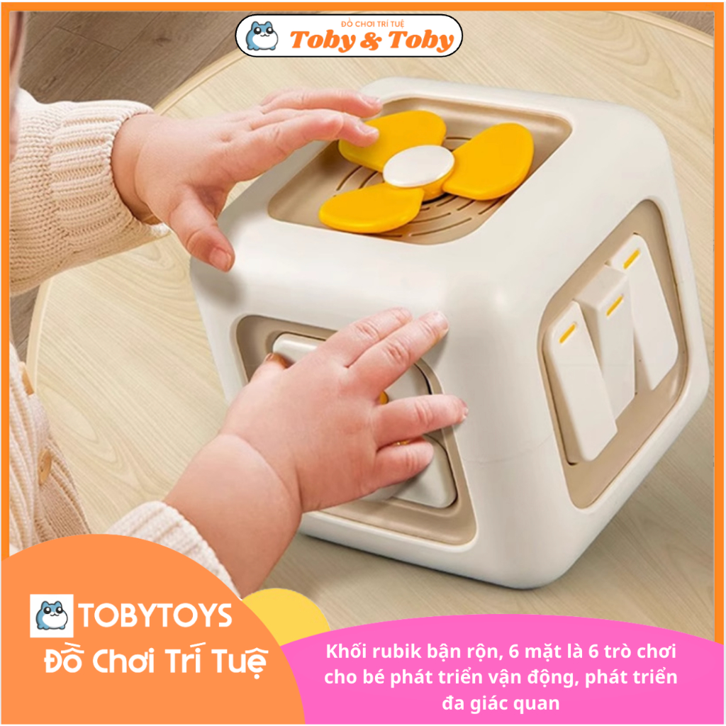 Khối rubik bận rộn, 6 mặt là 6 trò chơi cho bé phát triển vận động, phát triển đa giác quan Tobytoys